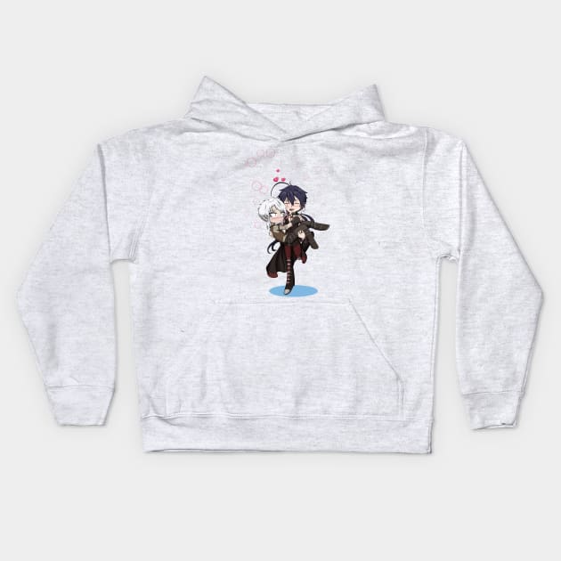 Legacy - Travis and Chiyohiko Chibis Kids Hoodie by smileycat55555